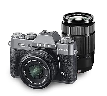 【中古】［人並み外れたに似つかわしい］富士フイルム(FUJIFILM) 銀鏡受け答え一眼写真機 X-T30ダブルズームレンズキット 濃灰色しろがね色 X-T30WZLK-CS