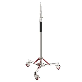 【中古】Neewer ライトスタンド 三脚スタンド 100%ステンレス鋼 頑丈 最大高さ305cm 調整可能 キャスター付き 写真スタンド ホイールベース スタジオソフ|スカーレット2021