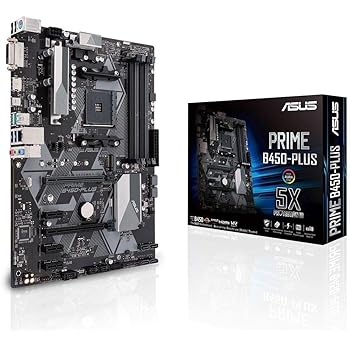 【中古】ASUS PRIME B450-PLUS AM4/B450/DDR4/S-ATA 600/ATX Socket Motherboard - Black