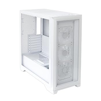 【中古】オウルテック ツールレス設計 最大430mmGPU搭載可能 ARGB LEDファン×3／USB3.0 Type-Cポート×1 標準搭載 ATXミドルタワーPCケース ホワイト OW
