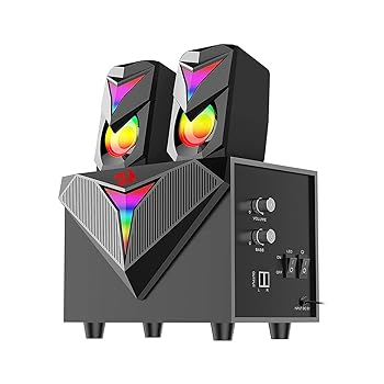 【中古】Redragon GS700 Toccata RGB 2.1 ゲーミングサブウーファースピーカー ? Aux 3.5mm ステレオサラウンド ? コンピューターPC用の重低音サウンド