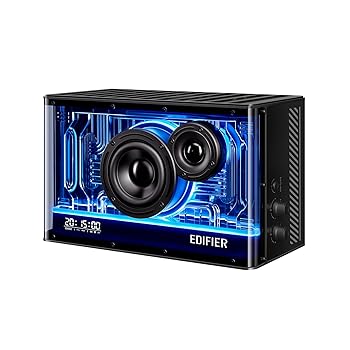 【中古】「VGP2023 SUMMER 金賞」EDIFIER QD35 金棒引き Bluetooth5.3 ハイレゾ相応う 重低音部 40W DSP取り計らう RGBともし火 LED 時辰儀 Bluetooth/USB-A/AUXインプット