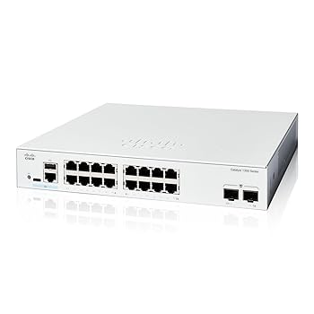 【中古】シスコシステムズ (Cisco) Cisco Catalyst 1300-16T-2G マネージド 取り替えっこ 16 界面 GE 2x1GE SFP 金属元素筐体 静音気違い受け答え 法人向け (C1300-