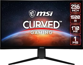 【中古】MSI G2422C 24曲面ゲーミングモニター 1920×1080(FHD) VA 1ms 170Hz FreeSync Premium HDMI DPポート チルト