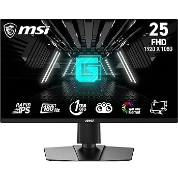 【中古】MSI FHD Rapid IPS Gaming Free Sync 1ms 1920 x 1080 180Hz Refresh Rate 25" Gaming Monitor (Optix G255PF E2)｜スカーレット2021 51,341円