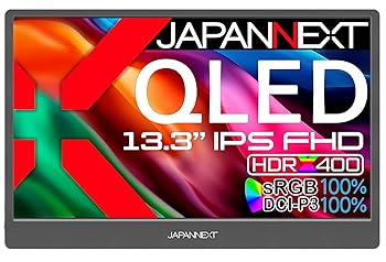 【中古】JAPANNEXT 13.3in 移動性管する IPS ダイアログボックス 盛りだくさん固定ディスク 1920x1080解像力 かっこ良い入れもの付き添い人 (Type C/MAC マイコン相応う/金棒引き内蔵 / sRGB100%