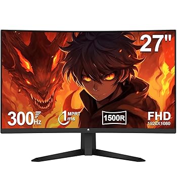 【中古】Z Z-Edge(ゼロエッジ) 湾曲ゲーミングモニター 27型 300Hz 1ms 1500R曲面 VAパネル FHD(1920x1080) AMD FreeSync対応 HDR10準拠 非光沢/超薄型 H