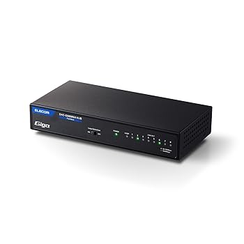 【中古】エレコム スイッチングハブ ギガビット 8ポート 金属筐体 マグネット付 電源内蔵 ブラック EHC-G08MN4A-HJB
