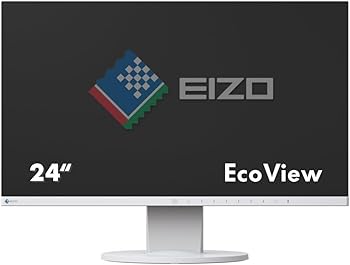 【中古】中古良品 EIZO FlexScan 23.8型（白）液晶モニター EV2450-WT/フレームレス?IPS/23.8インチ/HDMI対応/1920×1080 /フルHD/USBハブ/16:9/画面回