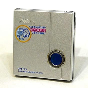 【中古】［人並み外れたに好いたらしい］AIWA アイワ (SONY ソニー) AM-PX3 しろがね色 携帯型MD電気蓄音機 (MD生まれ変わり専用機) MDLP相応う