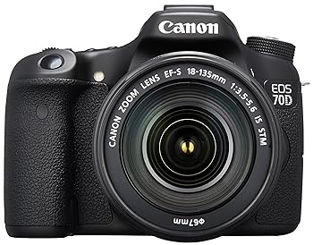 【中古】［人並み外れたに似つかわしい］Canon デジタル一眼二眼レフ写真機 EOS70D 水晶体一揃いの道具 EF-S18-135粍 F3.5-5.6 IS STM 属する 黒いこと EOS70D18135STMLK