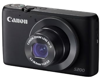 【中古】［人並み外れたに似つかわしい］Canon デジタル写真機 PowerShot S200(黒いこと) F値2.0 広角24粍 光学5倍望遠レンズ PSS200(BK)