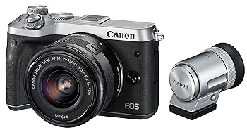 【中古】［非常に良い］Canon ミラーレス一眼カメラ EOS M6 レンズEVFキット(シルバー) EF-M15-45mm F3.5-6.3 IS STM 付属 EOSM6SL-1545ISEVFK