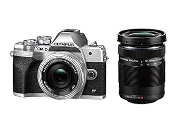 【中古】［人並み外れたに好いたらしい］OM SYSTEM/オリンパスOLYMPUS 鏡鑑受け答え一眼写真器 OM-D E-M10 MarkIV EZダブルズームキット しろがね色 カメラ・ビデオカメラ・光学機器-デジタルカメラ-ミラーレス一眼カメラ
