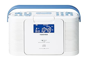 【中古】［人並み外れたに好いたらしい］TOSHIBA 雨合羽CD時辰儀ラジオ受信機 CUTEBEAT 白いこと TY-CDB5(W)
