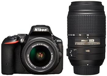 【中古】［人並み外れたに好いたらしい］Nikon デジタル一眼二眼レフ写真機 D5500 ダブルズームキット 黒いこと 2416万絵素 3.2型液晶 タッチパネルD5500WZBK