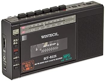 【中古】［非常に良い］WINTECH マイクロSD/USB録音対応コンパクトラジカセ ブラック (FMワイドバンドモデル) SCT-R225K