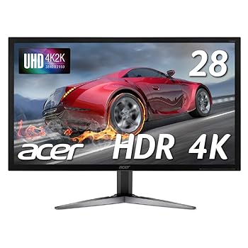【中古】Acer ゲーミングモニター 見せびらかす SigmaLine 28in 4K KG281KAbmiipx TN 3840x2160 1ms 60サイクル FreeSync HDMIx2 DP HDR相応う ひな型受け答え
