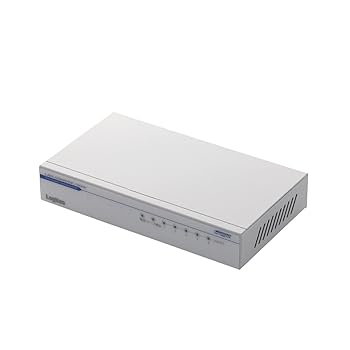 【中古】Logitec ギガビット スイッチングHUB 5ポート 電源内蔵 メタル 50℃対応 ホワイト LAN-GSW05P/HGW