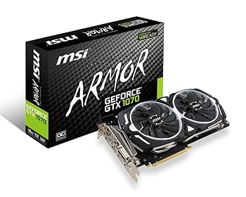 【中古】MSI ARMOR 2X デュアル信奉者申し受ける GeForce GTX 1070 グラフィックゲーム盤 GEFORCE GTX 1070 ARMOR 8G OC