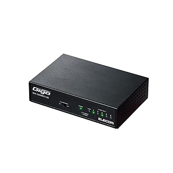 【中古】エレコム スイッチングハブ ギガビット 5ポート 金属筐体 マグネット付 電源内蔵 ブラック EHC-G05MN2-HJB｜スカーレット2021