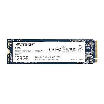 【中古】Patriot P300 M.2 PCIe Gen 3 x4 128GB SSD リード1,600MB/s ライト600MB/s ノートパソコン、デスクトップ用 低消費電力SSD P300P128GM28US｜スカーレット2021