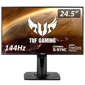 【中古】ASUS TUF Gaming ゲーミングモニター VG259Q 24.5in 盛りだくさん固定ディスク IPS 144サイクル 1ms HDMI×2 界面DP Adaptive-sync ELMB