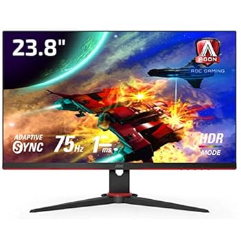 【中古】AOC ゲーミング液晶管する 24G2E5/11 (23.8in/盛りだくさん固定ディスク/IPS/HDMI/DisplayPort/75サイクル/返事をする迅速さ1ms/HDR効果流行り物/FreeSync/フリッカーフ ディスプレイ-パソコン・周辺機器
