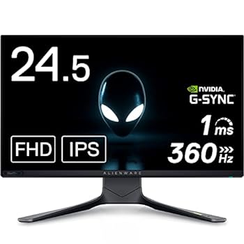 【中古】Dell ALIENWARE AW2521H 24.5インチ ゲーミングモニター (3年間無輝点交換保証/FPS向き/フルHD/IPS非光沢/DP・HDMIx2/縦横回転・高さ調整/1ms/36