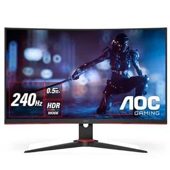【中古】AOC ゲーミング モニター ディスプレイ C27G2ZE/11 (27インチ/ワイド/曲面/ 240Hz/0.5ms/VA 1500R/FHD/DP/HDMI2.0 x 2/DP1.2 x1)