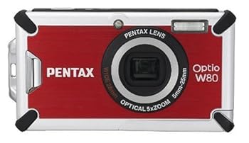 【中古】PENTAX 防水デジタルカメラ OPTIO (オプティオ) W80 カーディナルレッド 1200万画素 光学5倍ズーム OPTIOW80CR｜スカーレット2021
