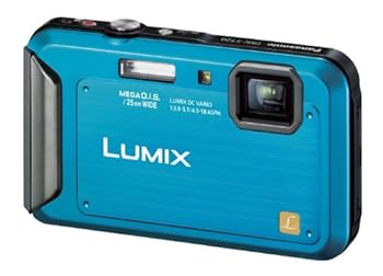 【中古】パナソニック デジタル写真機 ルミックス 雨合羽模範例 コーラル青み DMC-FT20-A
