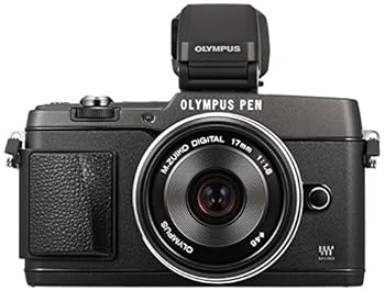 【中古】OLYMPUS ミラーレス一眼 PEN E-P5 17mm F1.8 レンズキット(ビューファインダー VF-4セット) ブラック E-P5 17mm F1.8 LKIT BLK