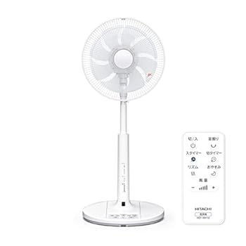 【中古】日立 リビング扇風機 ACモーター 風量4段階 8枚羽根 首振り うちわ風 タイマー機能 リモコン付き HEF-AL300E