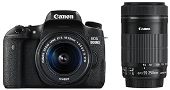 【中古】［人並み外れたに好いたらしい］Canon デジタル一眼二眼レフ写真機 EOS 8000D ダブルズームキット EF-S18-55粍/EF-S55-250粍 嘱する EOS8000D-WKIT