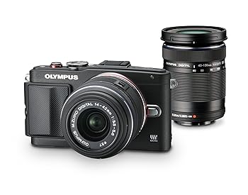 【中古】［非常に良い］OLYMPUS ミラーレス一眼 PEN Lite E-PL6 ダブルズームキット ブラック E-PL6 DZKIT BLK