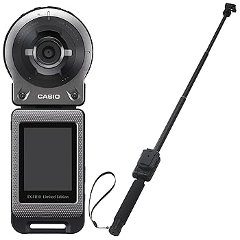 【中古】［非常に良い］CASIO EXILIM 限定モデル EX-FR10GYSET マルチアングルスティックセット 14.1M画素 カメラ部/コントロール部分離 フリースタイルカメラ 限定カラ｜スカーレット2021