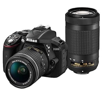 【中古】［人並み外れたに好いたらしい］Nikon デジタル一眼一眼レフ写真機 D5300 AF-P ダブルズームキット 黒いこと D5300WZ3