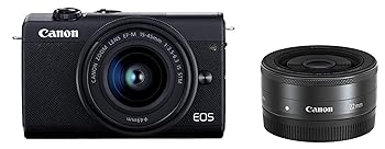【中古】［非常に良い］Canon ミラーレス一眼カメラ EOS M200 ダブルレンズキット ブラック EOSM200BK-WLK