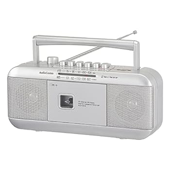 【中古】［非常に良い］【2023最新】 オーム(OHM) 電機AudioComm ラジカセ ステレオラジカセ ラジオ カセットレコーダー ポータブル カセットテープ再生/録音 マイク内