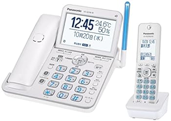 【中古】パナソニック コードレス電話(子機1台付き添い人) 熱度・湿度目覚まし時計積み上げる パール白いこと VE-GD78DL-W