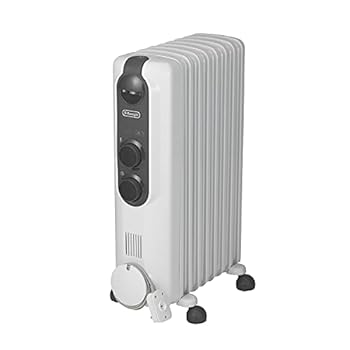 【中古】［非常に良い］De'Longhi (デロンギ) オイルヒーター アミカルド RHJ35M0812-DG 電気ヒーター ゼロ風暖房 静音 乾燥しにくい 表面温度約70℃ 燃料補充不要 チャ