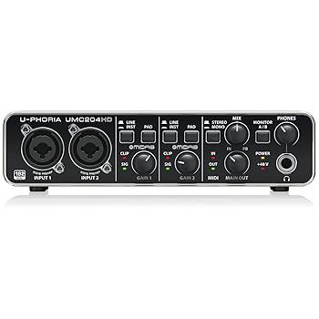 【中古】ベリンガー2入力4出力 USBオーディオインターフェース UMC204HD U-PHORIA