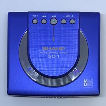 【中古】［人並み外れたに好いたらしい］SHARP 携帯型MD電気蓄音機 MD-ST501-A 青味