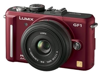 【中古】パナソニック デジタル一眼カメラ GF1 レンズキット(20mm/F1.7パンケーキレンズ付属) アーバンレッド DMC-GF1C-R