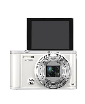 【中古】［人並み外れたに似つかわしい］CASIO デジタル写真機 EXILIM EX-ZR3100WE 自分自身撮りチルト液晶 スマホへ自動小銃変速機 白いこと