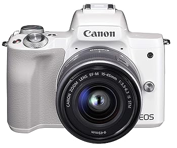 【中古】［非常に良い］Canon ミラーレス一眼カメラ EOS Kiss M 標準ズームキット ホワイト EOSKISSMWH-1545ISSTMLK｜スカーレット2021