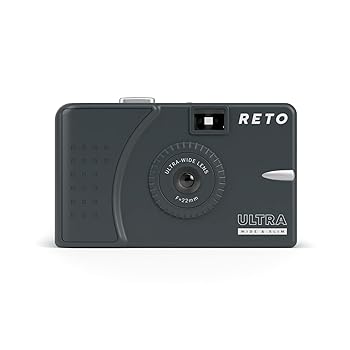 【中古】［非常に良い］RETO Ultra Wide & Slim 35mm 再利用可能な昼光フィルムカメラ - 22mm 広角レンズ、フォーカスフリー、軽量、使いやすい (チャコール)｜スカーレット2021