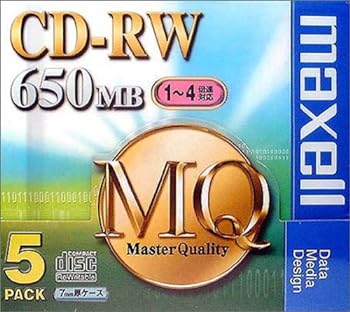 【中古】maxell CDRW MQシリーズ CDRW74MQ1P5S CD-RWディスク(650MB/ 5枚)