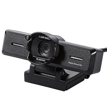 【中古】［非常に良い］エレコム WEBカメラ UCAM-C980FBBK フルHD 30FPS 800万画素 ステレオマイク内蔵 高精細ガラスレンズ レンズフード付 ケーブル長1.5m ブラック
